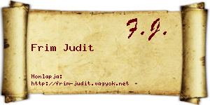 Frim Judit névjegykártya